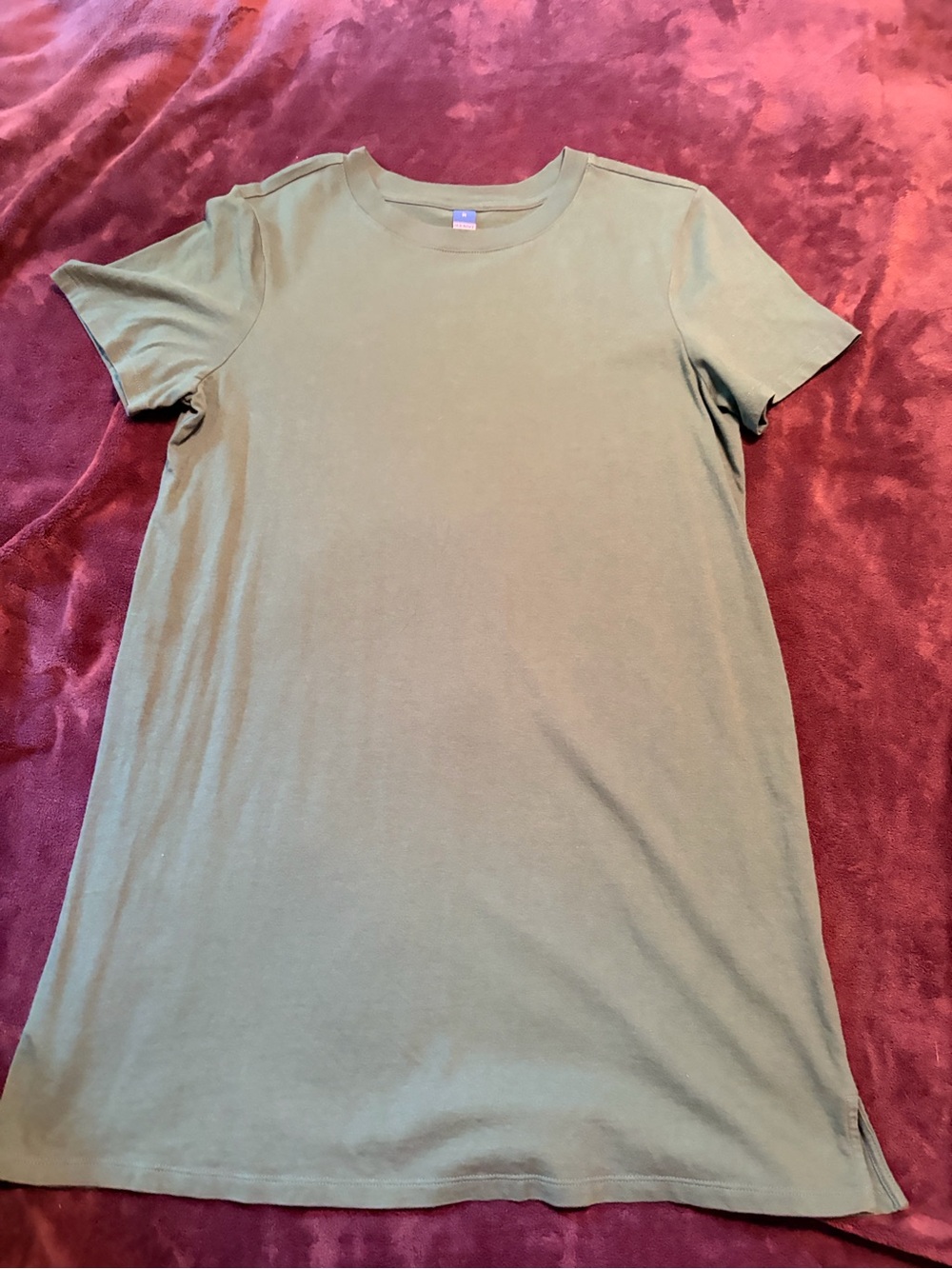 Old Navy Olive Green Midi T-Shirt Dress